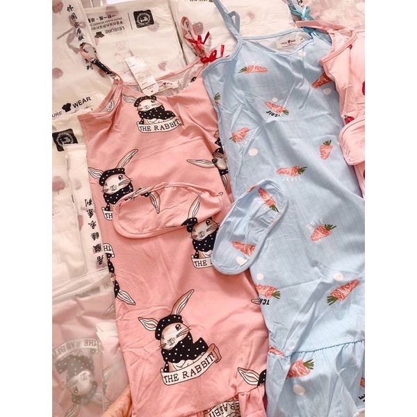 ĐẦM THUN 2 DÂY HOẠ TIẾT SIÊU DỄ THƯƠNG HÀNG CHUẨN QC TÚI ZIP | BigBuy360 - bigbuy360.vn