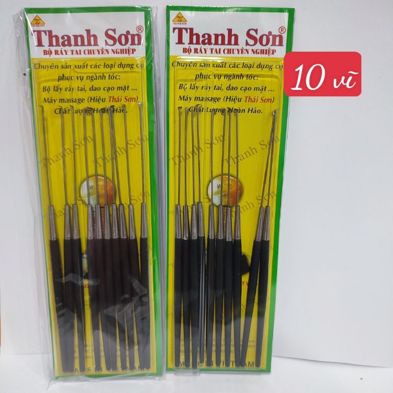 Combo 10 vĩ móc ráy tai Thanh Sơn cán đen.