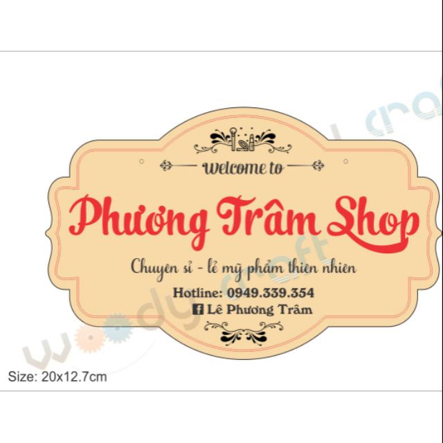 BẢNG GỖ TÊN SHOP