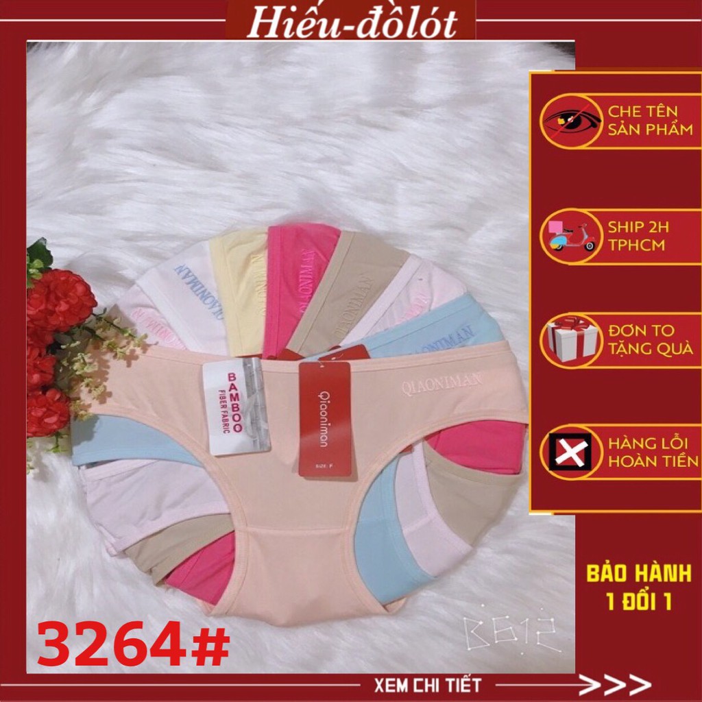 (Combo 10) Quần Lót Nữ Cotton Thấm Hút Tốt, Chất Mát Mịn Giãn 4 Chiều Qiaoniman - 3264