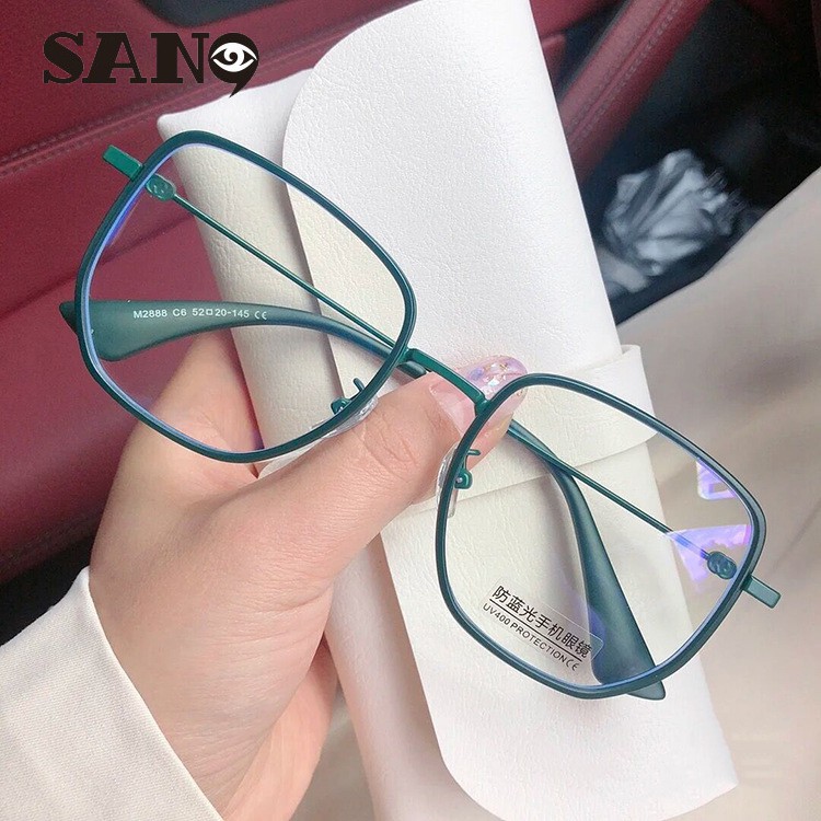 Kính mát gọng kim loại chống bức xạ/ tia sáng xanh kiểu dáng cổ điển phong cách Hàn Quốc