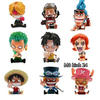 Mô hình Nhân vật One Piece chibi ngộ nghĩnh cute full nhân vật băng mũ rơm râu đen sabo onepiece