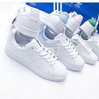 GIÀY THỂ THAO SNEAKER  STAN SMITH NAM NỮ TRẮNG GÓT XANH NƯỚC BIỂN NAM NỮ 2018