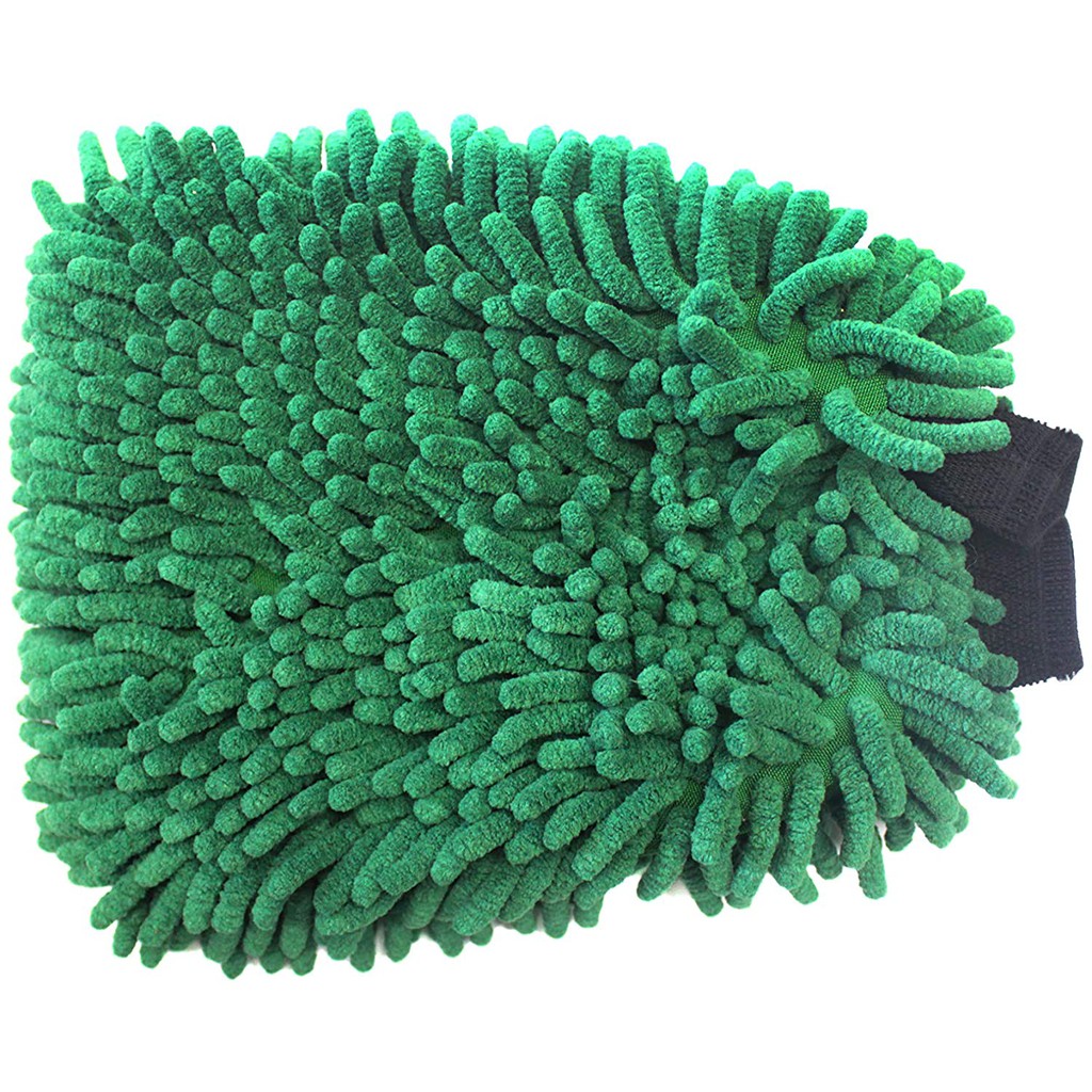 Găng tay rửa xe siêu mềm màu XANH sợi Microfiber giữ bọt MaxShine Crazy Micro-Chenille Wash Mitt 24x17cm 1120003G