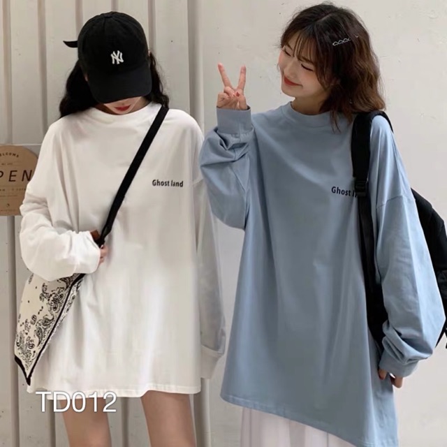 Áo thun tay dài nữ VN CLO in chữ ghost land - TD012 | WebRaoVat - webraovat.net.vn