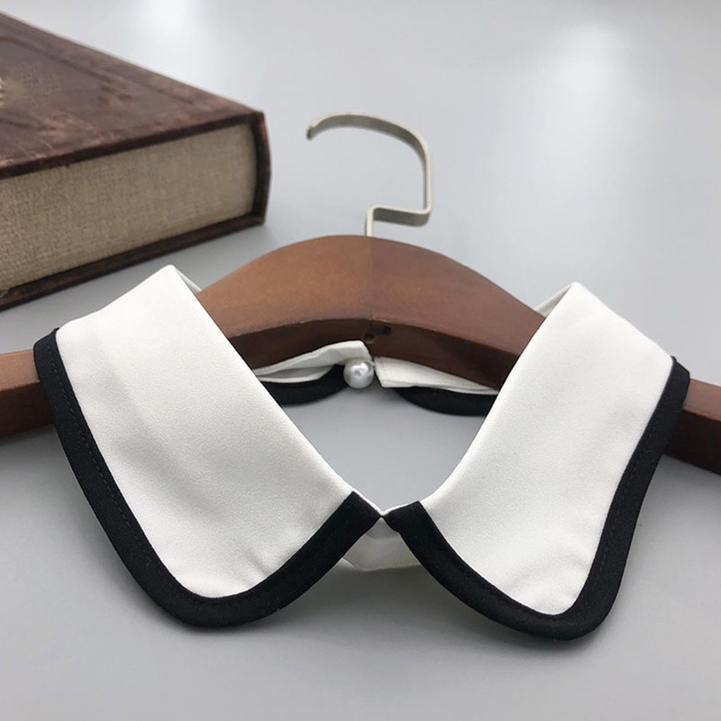 Vòng Cổ Choker Màu Trắng Đen Phối Nút Tháo Rời Được Phong Cách Vintage Thanh Lịch Cho Nữ