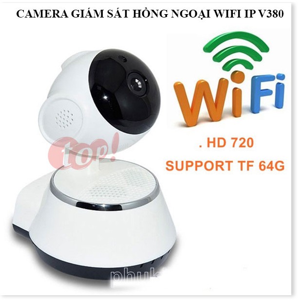 Giá Camera 360 Wifi V380 ✔Chính Hãng✔️ Kết nối không dây qua điện thoại, Đàm thoại 2 chiều, Xoay 360.