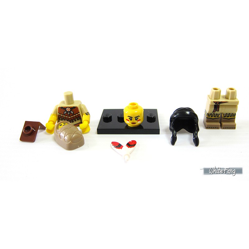 Nhân vật LEGO Minifigures Series 15 Tribal Woman 71011 - Cô gái bộ lạc da đỏ ôm em bé