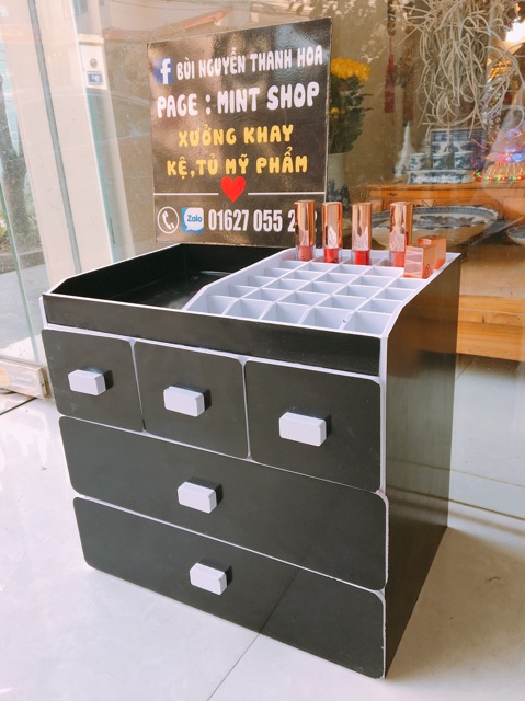 Tủ đựng mỹ phẩm 4 tầng đen đặc biệt