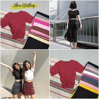 Áo Croptop thun gân , thun trơn xinh xắn Shine Clothing