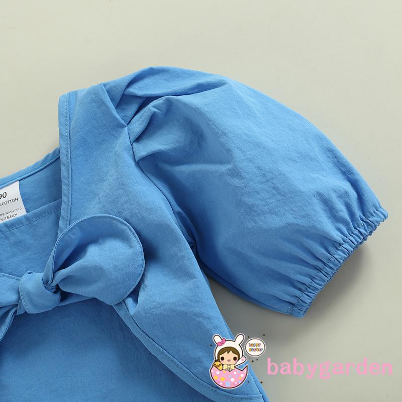 Bộ Áo Thun Tay Ngắn Màu Trơn Phối Chân Váy Chữ A Thời Trang Mùa Hè Dễ Thương Cho Bé Gái 2-7 Tuổi