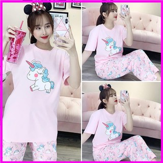 Đồ Bộ Nữ hoạt hình dễ thương [MUA 2 GIẢM 10%] chất cotton co giãn