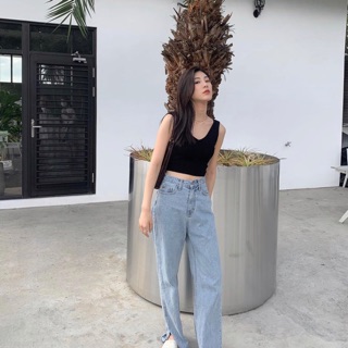 quần jean xuông xẻ tà 2 bên
