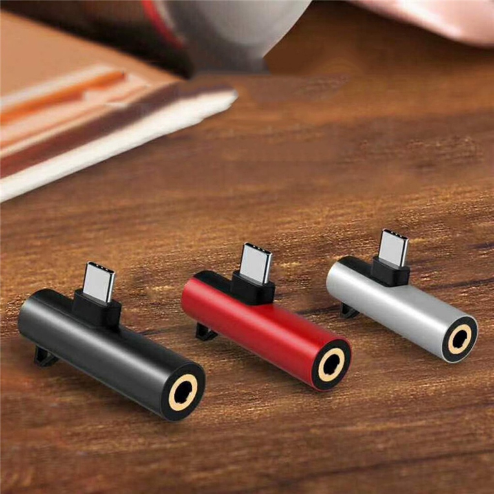 2 in 1 Type-c to 3 5mm Jack Phone Adapter USB C Earphone Charging Converter Replacement for Xiaomi 6/Huawei