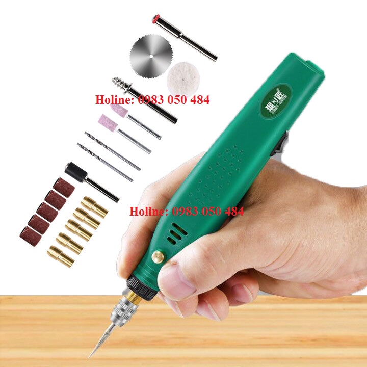 MÁY MÀI MINI CẦM TAY SIÊU MẠNH - máy khoan cắt cầm tay mini 12v Full phụ kiện có cả đĩa cắt gỗ k201