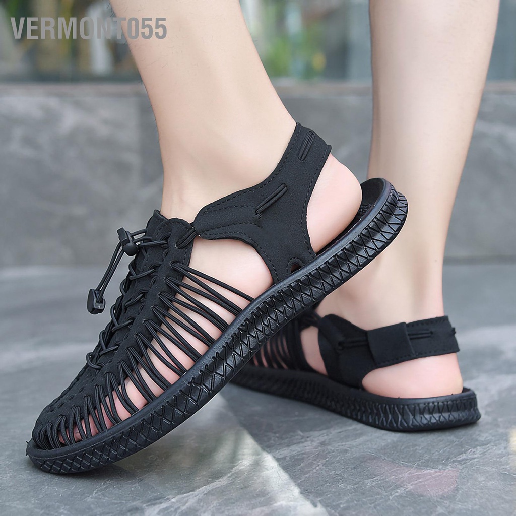 Có thể bán buôn Sandal kín ngón chân thể thao ngoài trời Bãi biển dệt rỗng Giày dép nhân quả cho nam giới Vermont055 Hàng giao ngay