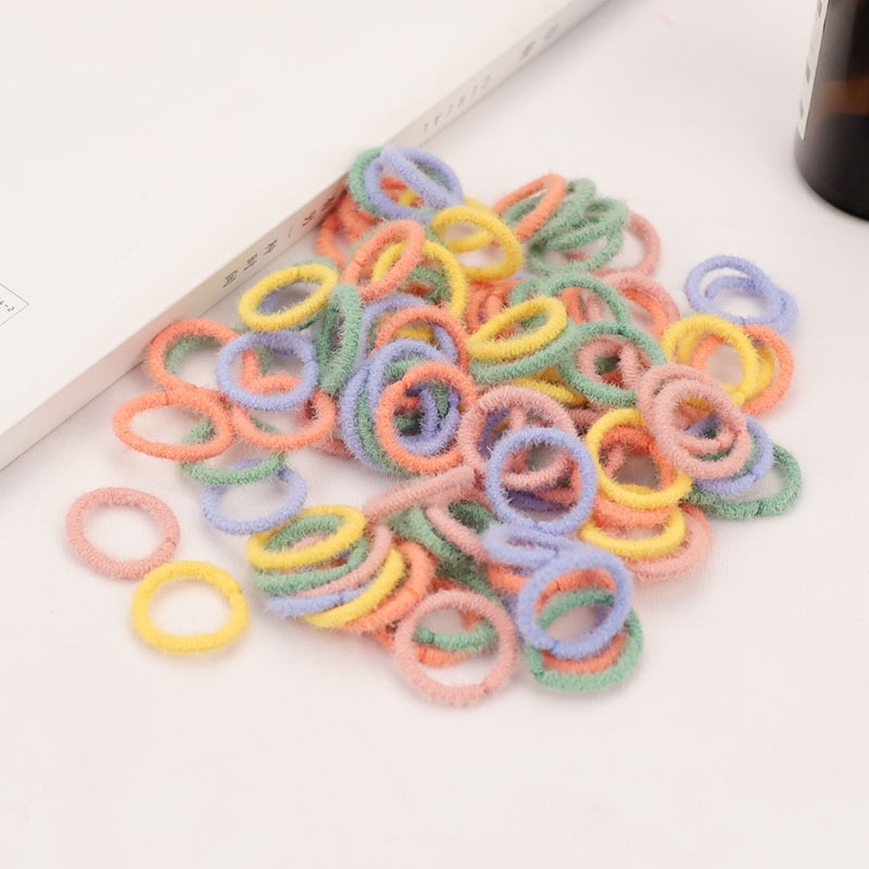 Set 100 dây buộc tóc nhiều màu sắc dễ thương cho bé gái