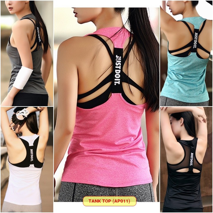 BST Áo tập Gym, Yoga, aerobic nữ Áo Thun - Tank Top - Lưới Thể thao rộng rãi, thoải mái, phối kết hợp áo Bra