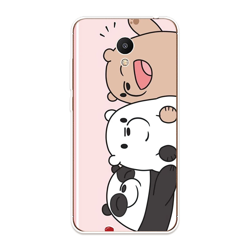 Meizu M3 M3S M5 M6 Note Soft TPU Silicone Phone Case Cover Three Bare Bears 3