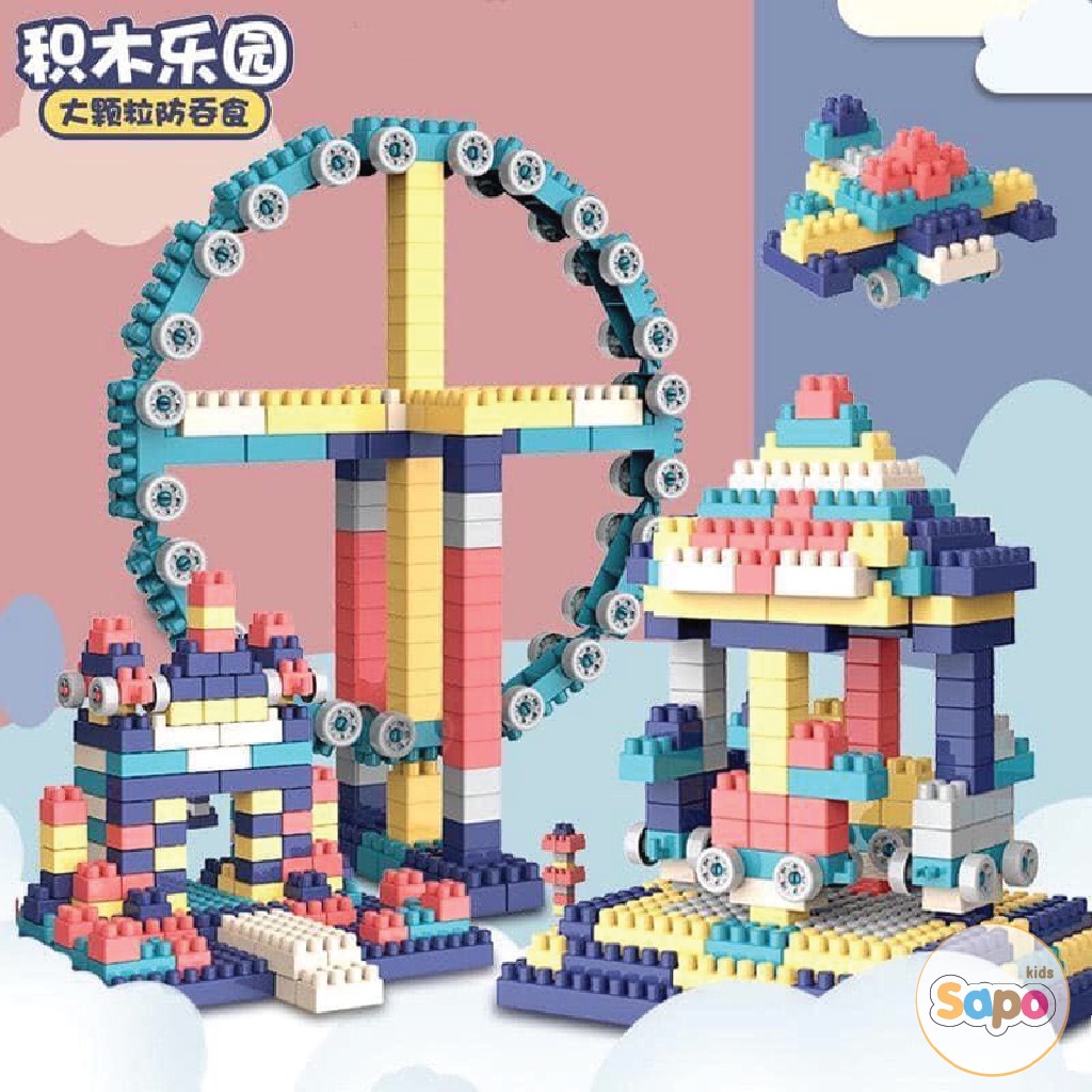 Bộ lego xếp hình 520 chi tiết đồ chơi cho bé lắp ráp , trò chơi phát triển tư duy sáng tạo trí tưởng tượng.