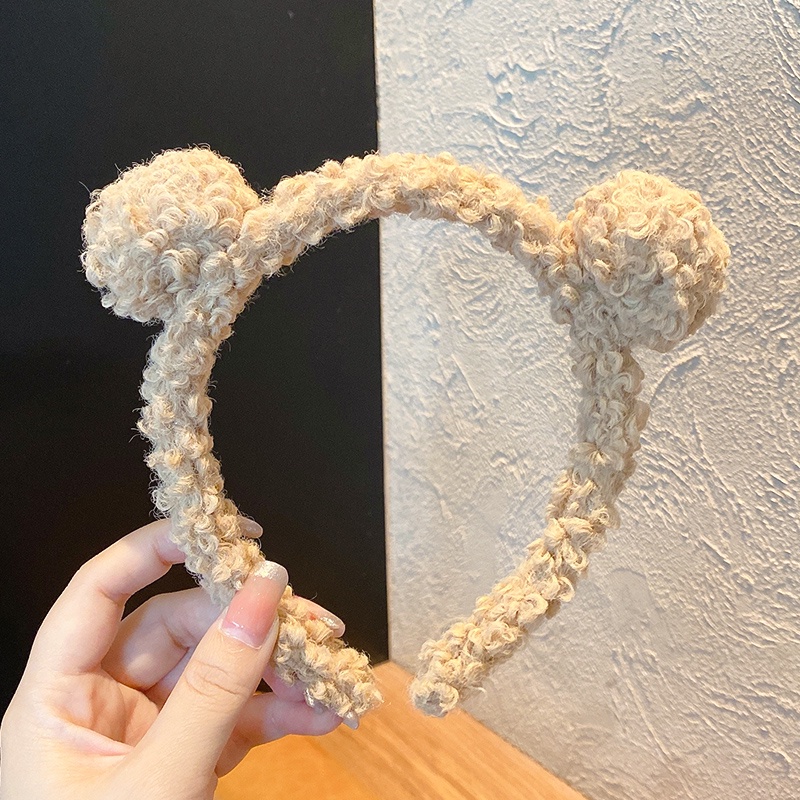 Băng đô lông nhung dễ thương phong cách Hàn Quốc rửa mặt