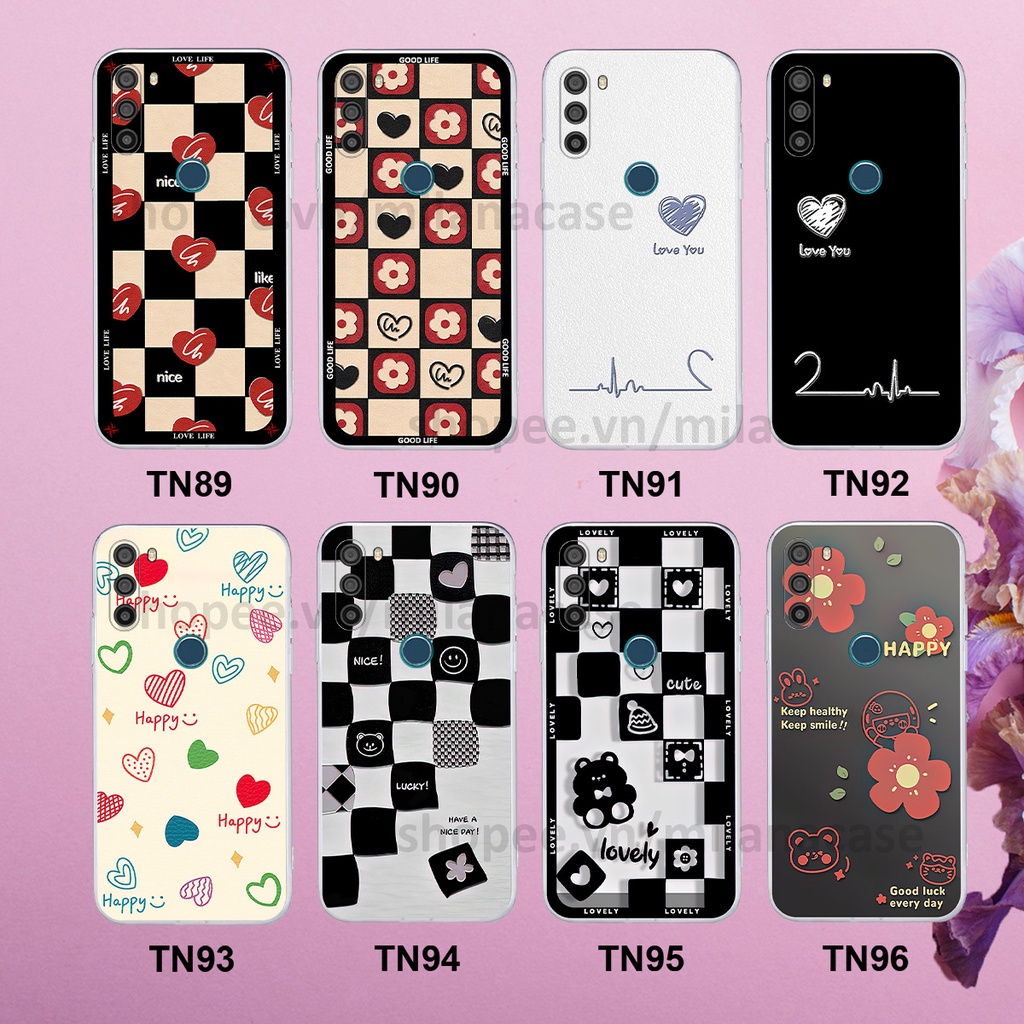 Ốp Vsmart Active 3 in hình caro trái tim siêu đẹp, siêu nét đầy phong cách cá tính