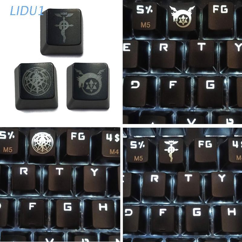 Phím bấm cho bàn phím cơ đèn LED Backlit bằng ABS họa tiết anime Fullmetal Alchemist màu trong mờ R4 DIY