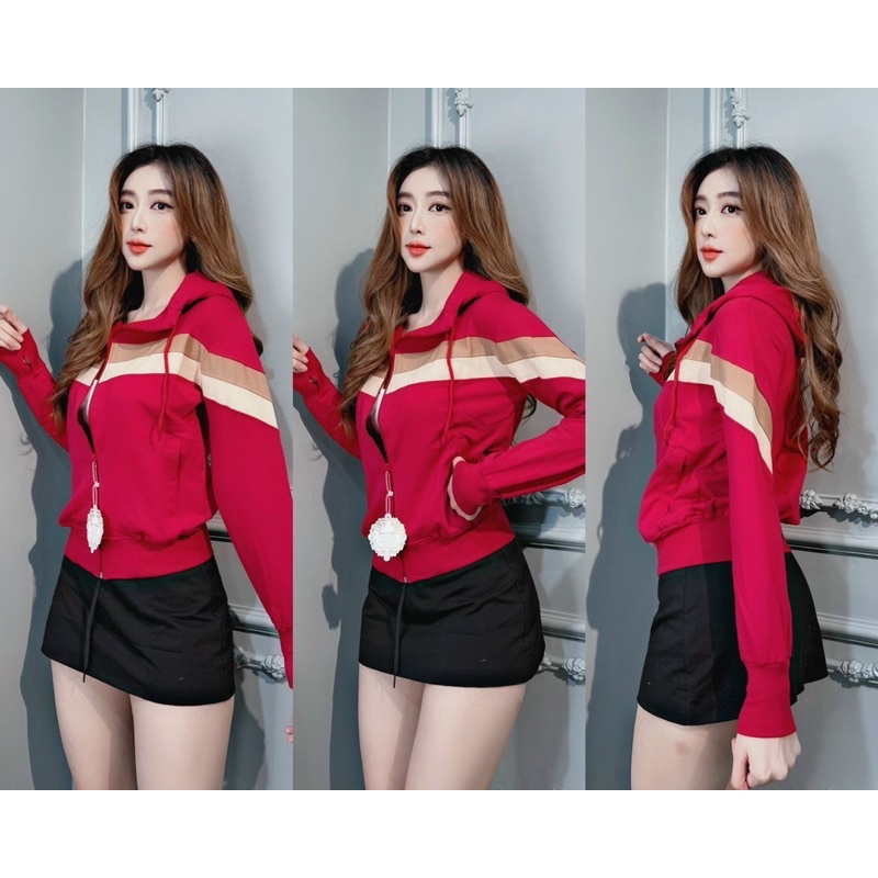 Áo khoác da cá phối màu hàng 6 túi cao cấp