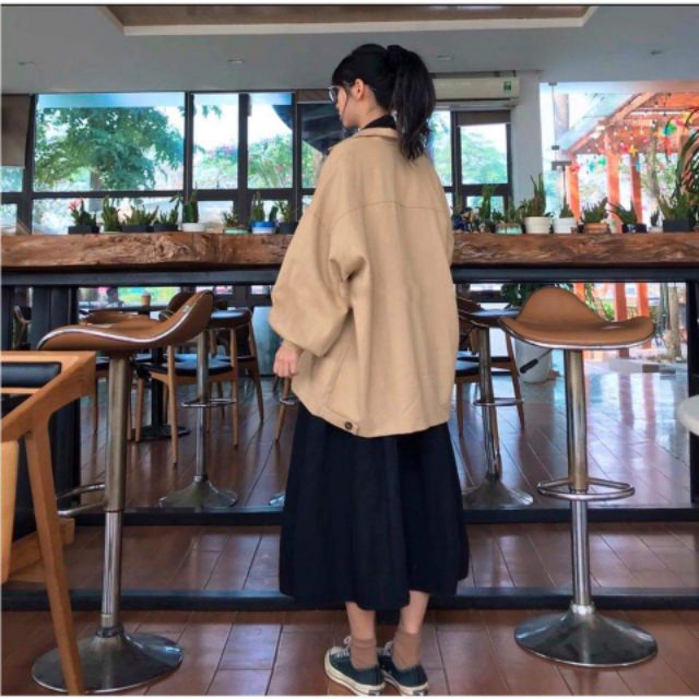 Áo khoác sơ mi nam nữ mặc , áo khoác chống nắng chất kaki màu đen và kem vàng , szie L và XL