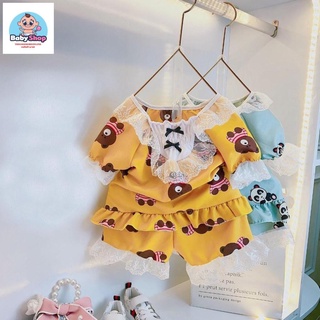 (SALE) Bộ pizama thô ren cho bé