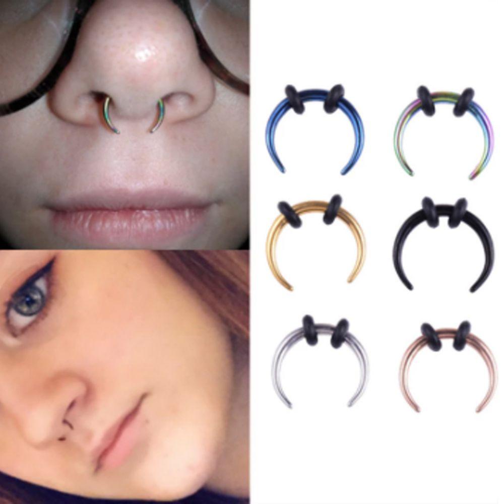 Nhẫn Đeo Mũi 16G Nhiều Màu Sắc Màu Đen Phong Cách Punk