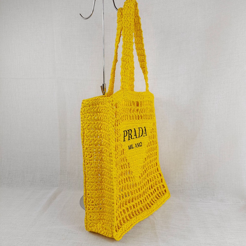 Túi Xách Đan Lát In Chữ Thời Trang Nữ Tính