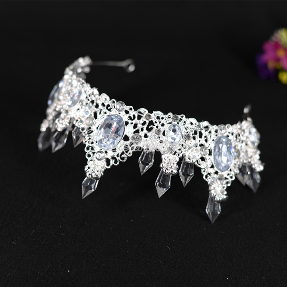 Vương Miện Cài Tóc Đính Đá Lấp Lánh Phụ Kiện Cho Cô Dâu