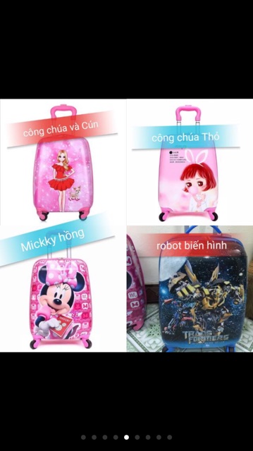 Vali kéo cho bé nhiều mẫu in2mặt mới nhất 2021 vali elsa, doraemon, siêu nhân, kitty