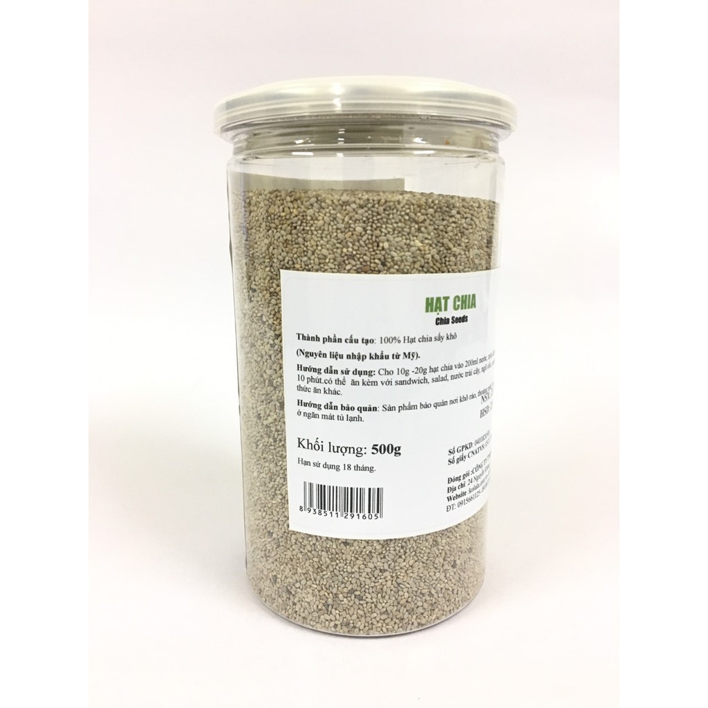 Hạt Chia Organic Nhập Khẩu Mỹ Hộp 500g