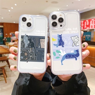 Gourde Ốp lưng Iphone độc lạ cute mèo Họa Tiết Ốp Điện Thoại Mềm TPU Trong Suốt Softcase Cao Cấp Chống Sốc Cho Iphone 15 14 12 13 11 Pro Max IP 7 8 Plus Iphon X XS XR XsMax