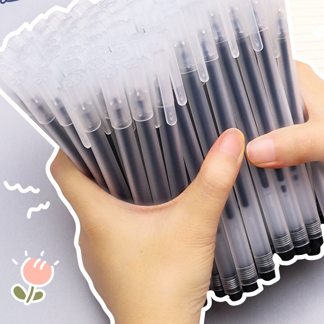 Bút gel mực đen vỏ nhám trắng A14 đơn giản Take Note 0.38mm Taro Stationery