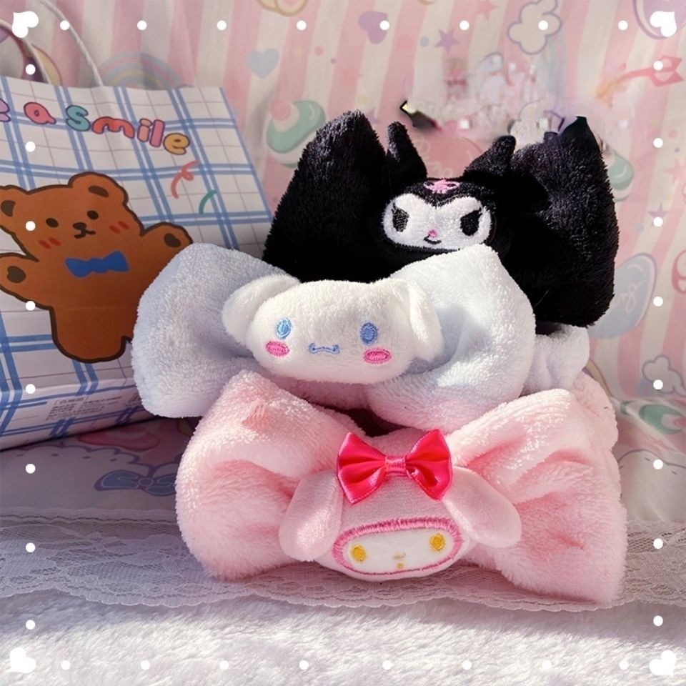 Băng Đô Trang Điểm Rửa Mặt Họa Tiết Chú Chó Kuromi Dễ Thương Dành Cho Nữ