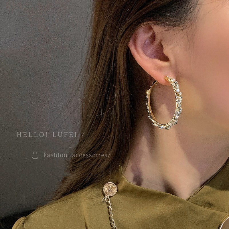 Bông Tai Mạ Bạc 925 Đính Đá Zircon Phong Cách Hàn Quốc Thời Trang Cho Nữ