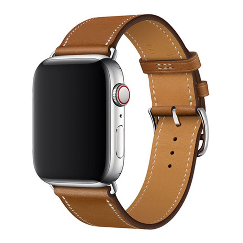 Hermès Dây đeo bằng da thật cho đồng hồ thông minh Apple Watch 4 5 6