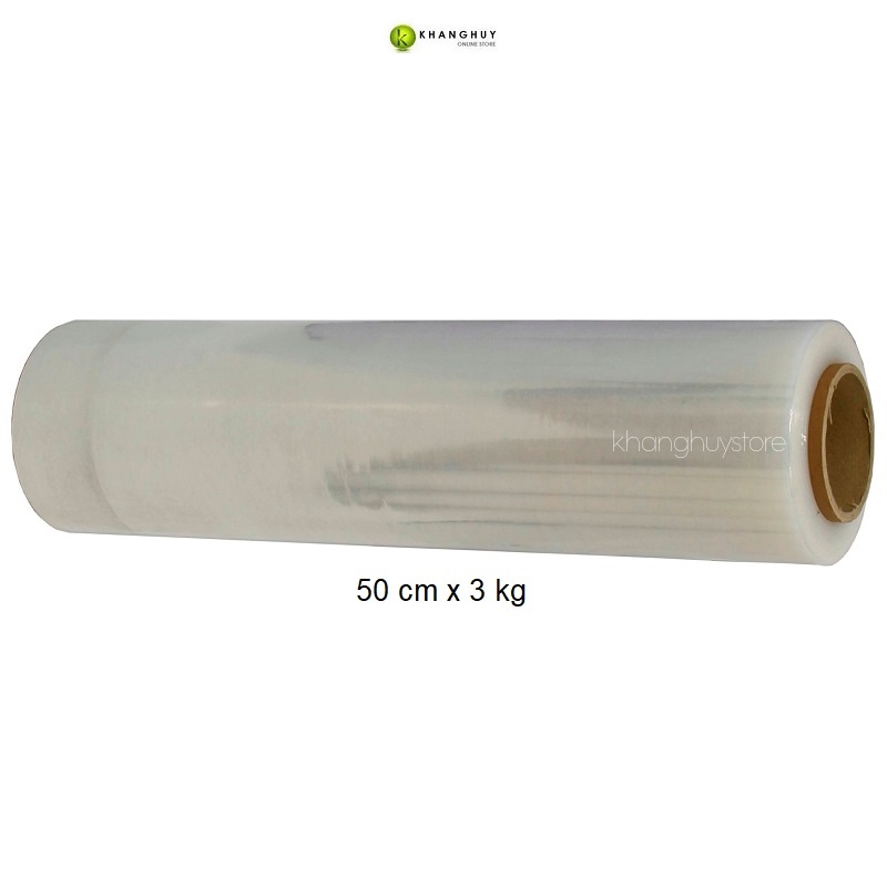 Màng PE màng chít khổ 50cm nặng 3kg quấn bọc bảo quản pallet hàng hóa vận chuyển