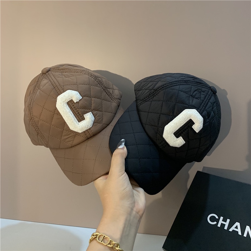 Hàn Quốc Mũ Mùa Đông Nam Chữ C Mũ Bóng Chày Bông Ấm Áp Cap Nữ Đường Lõm Uốn Cong Mũ Thủy Triều
