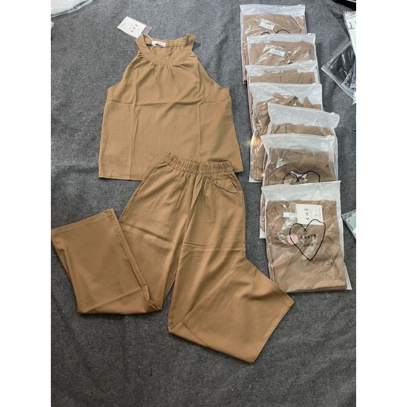 KÈM ẢNH THẬT SET ĐŨI ÁO YẾM QUẦN DÀI (2 MÀU)