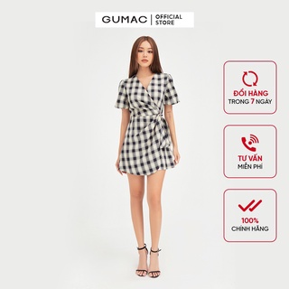 Jumpsuit nữ họa tiết caro GUMAC đủ size, phong cách năng động DB446