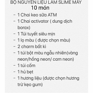 Combo Nguyên Liệu Làm Slime Mây (CloudSlime) toru_slime