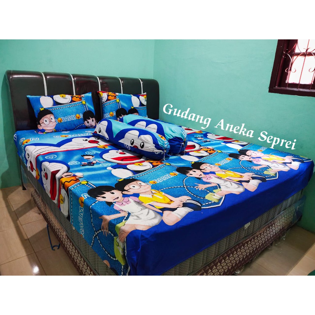 Doraemon Bộ Vỏ Chăn Ga Gối Đệm In Hình Doremon 3d Dễ Thương 180x200 / 120x200 / 100x200