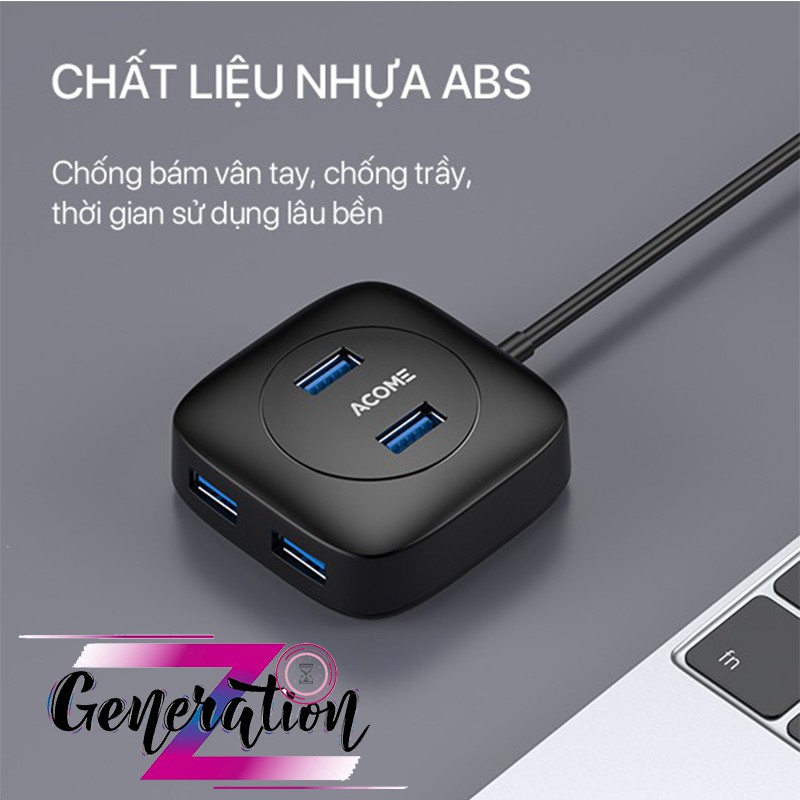 Hub Usb 4 Port 3.0 ACOM - Bộ Chia 4 Cổng USB 3.0 ACOM