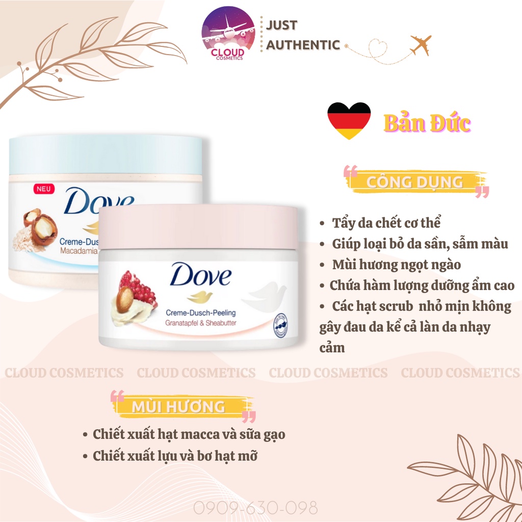 Tẩy Da Chết Body Dove Exfoliating Body Polish 225ml [Bản Đức]