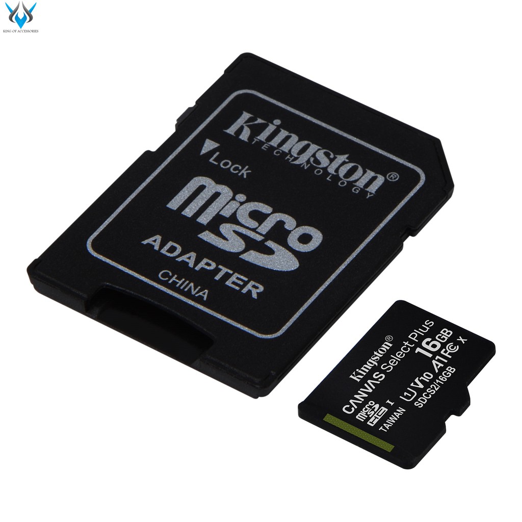 Thẻ nhớ microSDHC Kingston Canvas Select Plus 16GB U1 V10 A1 100MB/s (Đen) - Không Adapter