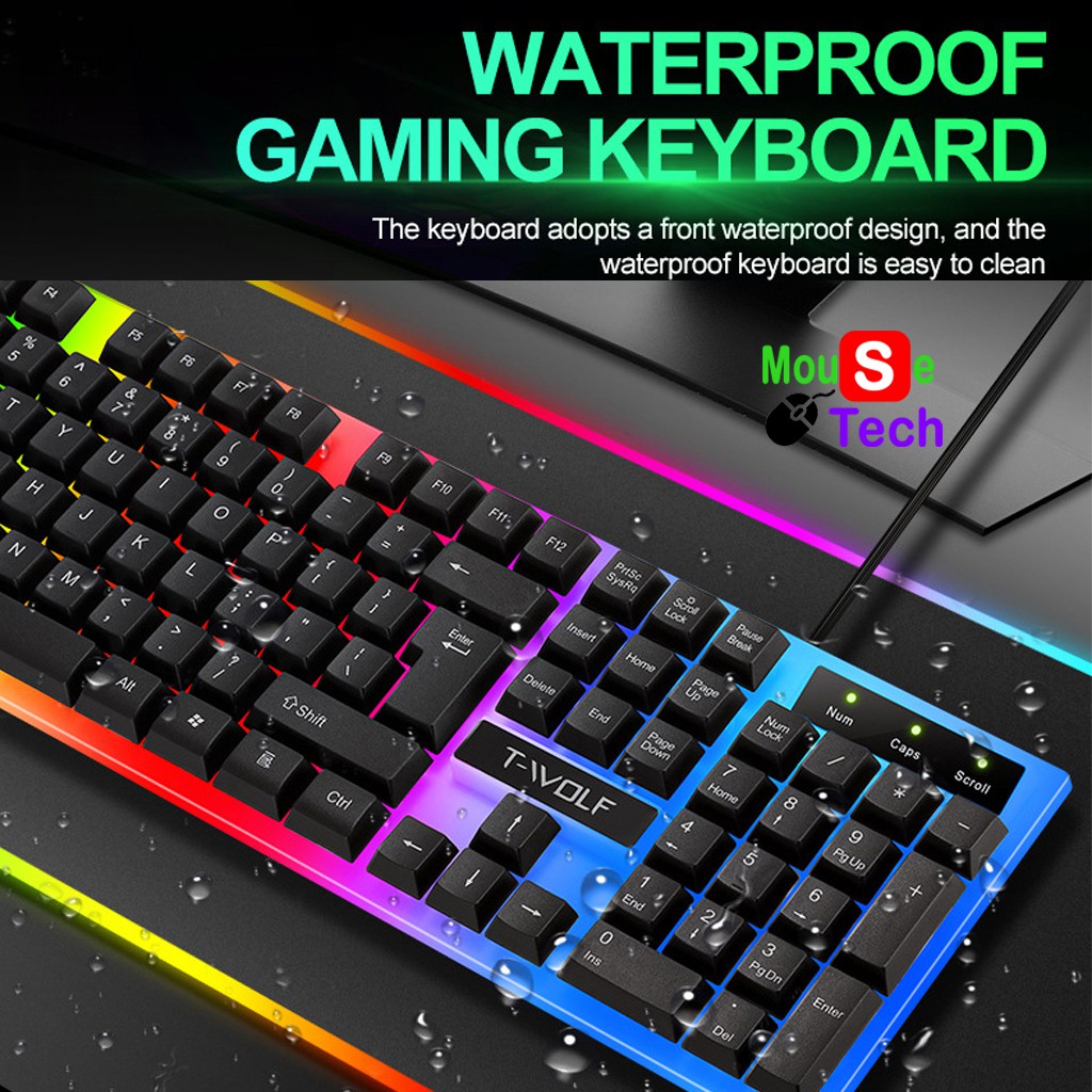 Bàn phím máy tính giả cơ, chuột gaming có dây Thunder Wolf TF230